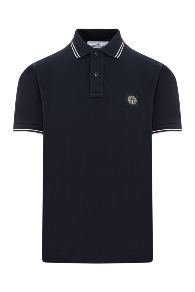 Stone Island dark blue cotton polo with logo on the chest (markdown) 196994 - photo 1
