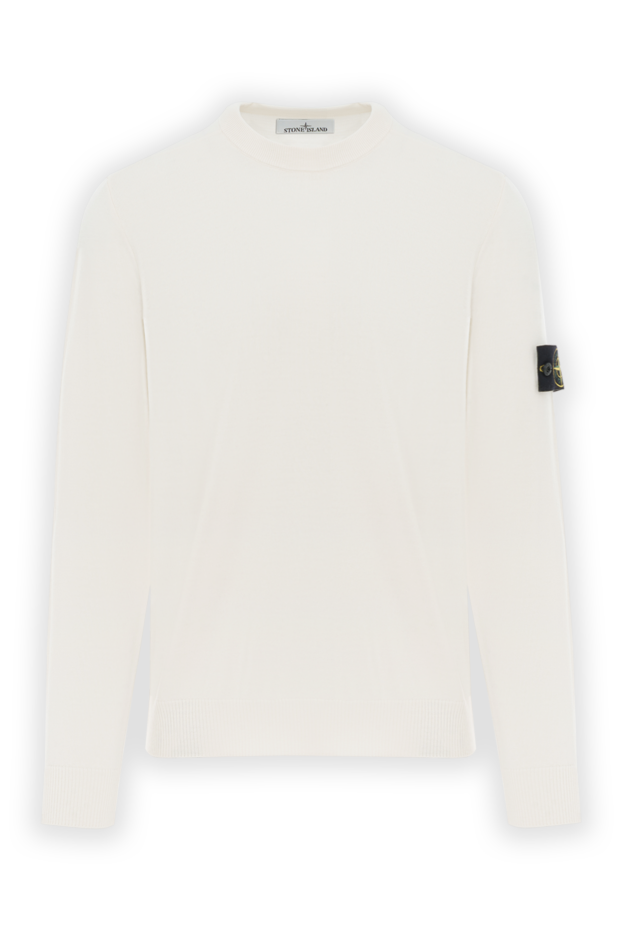Stone Island білий джемпер чоловічий з вовни з логотипом 186856 - фото 1