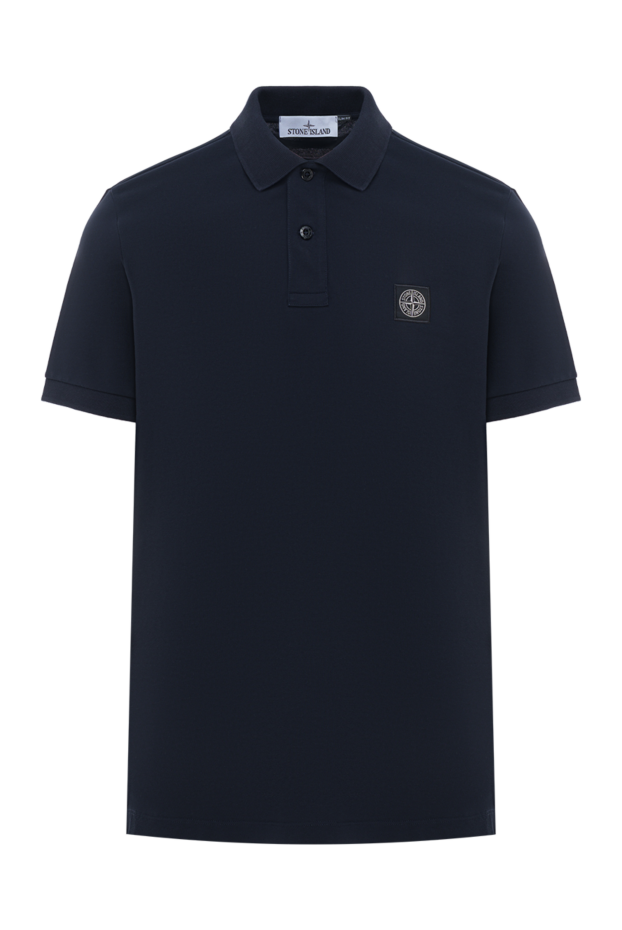 Stone Island men's ink knit polo shirt with logo patch (markdown) 196328 - photo 1