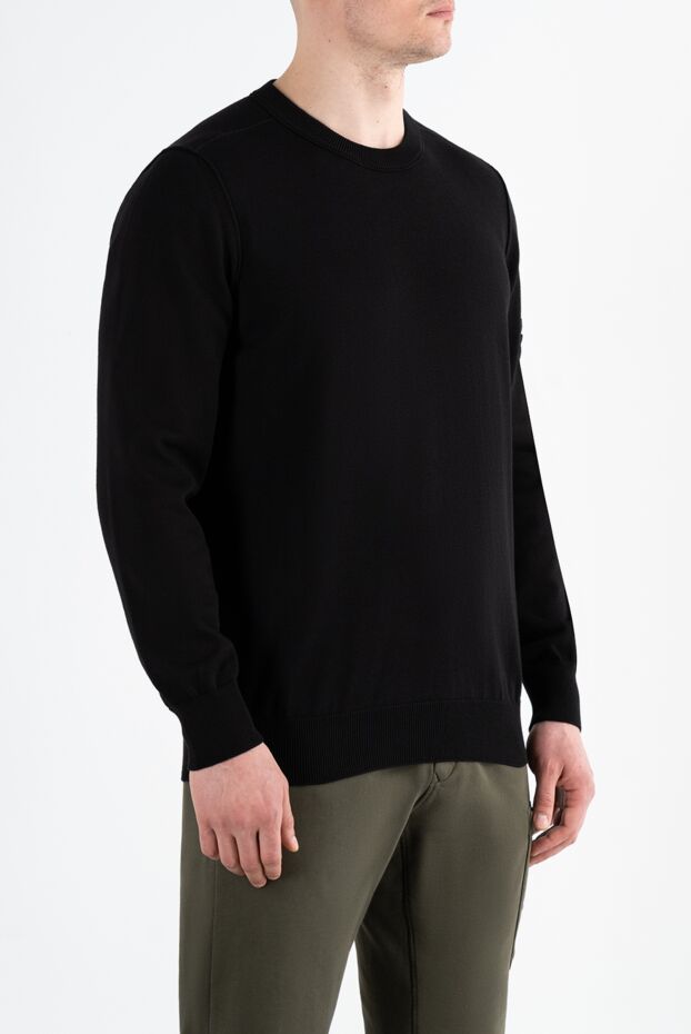 Stone Island black cotton jumper for men 186876 - photo 3