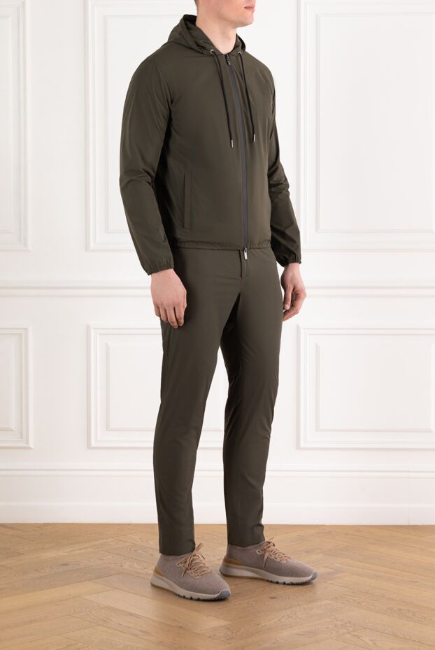 Tombolini green men's cotton cashmere hooded tracksuit 186914 - photo 3
