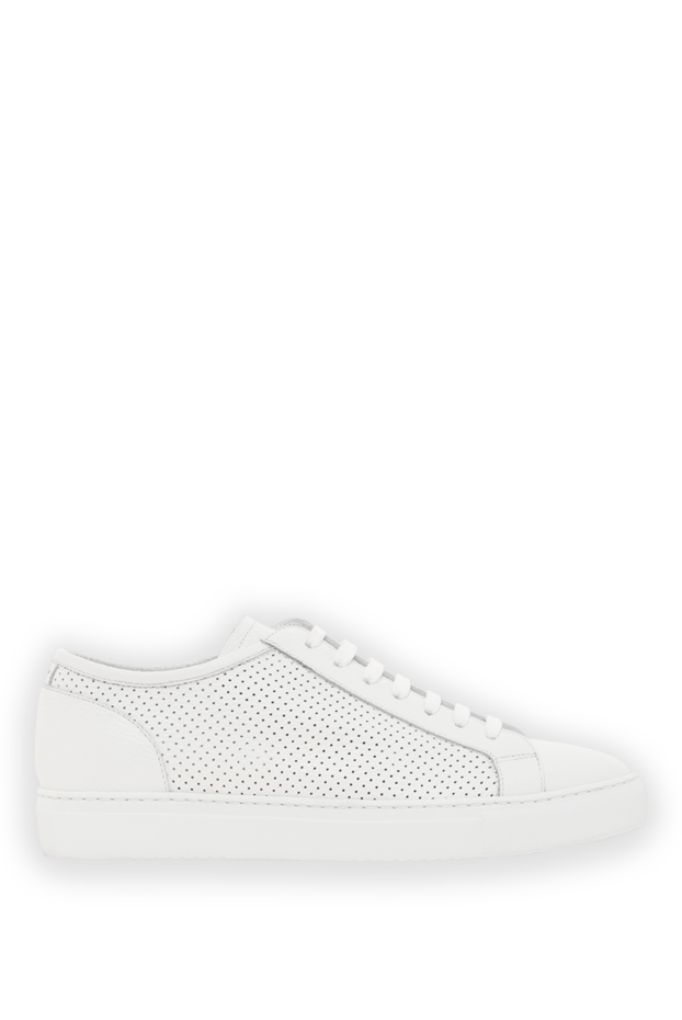 Doucal`s white leather sneakers for men with perforations 186922 - photo 1