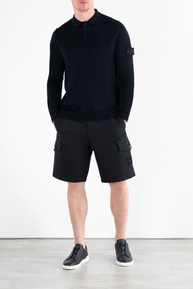 Stone Island black men's canvas cargo shorts 186960 - photo 2
