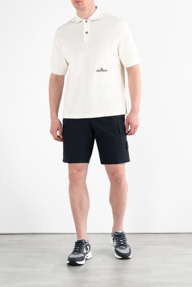 Stone Island blue shorts for men with pockets on the legs and logo 186962 - photo 2