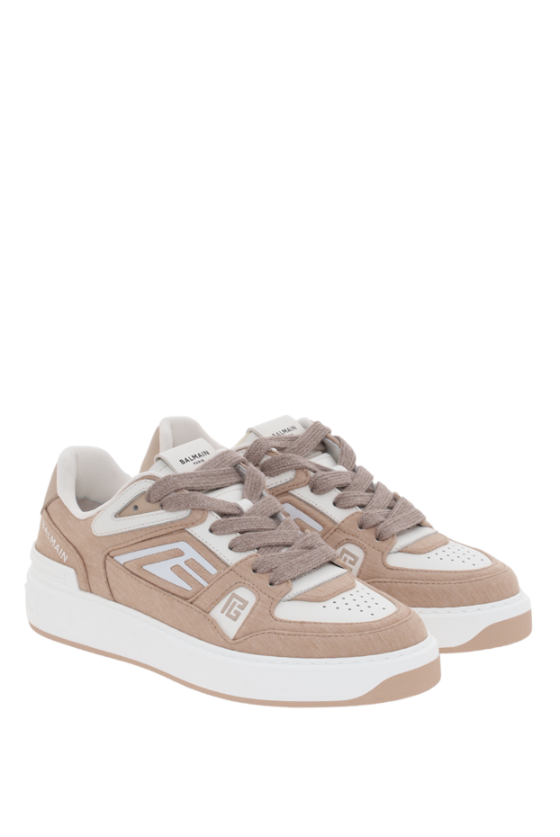 Balmain кроссовки b-court skate из флиса и телячьей кожи женские 186972 - фото 3