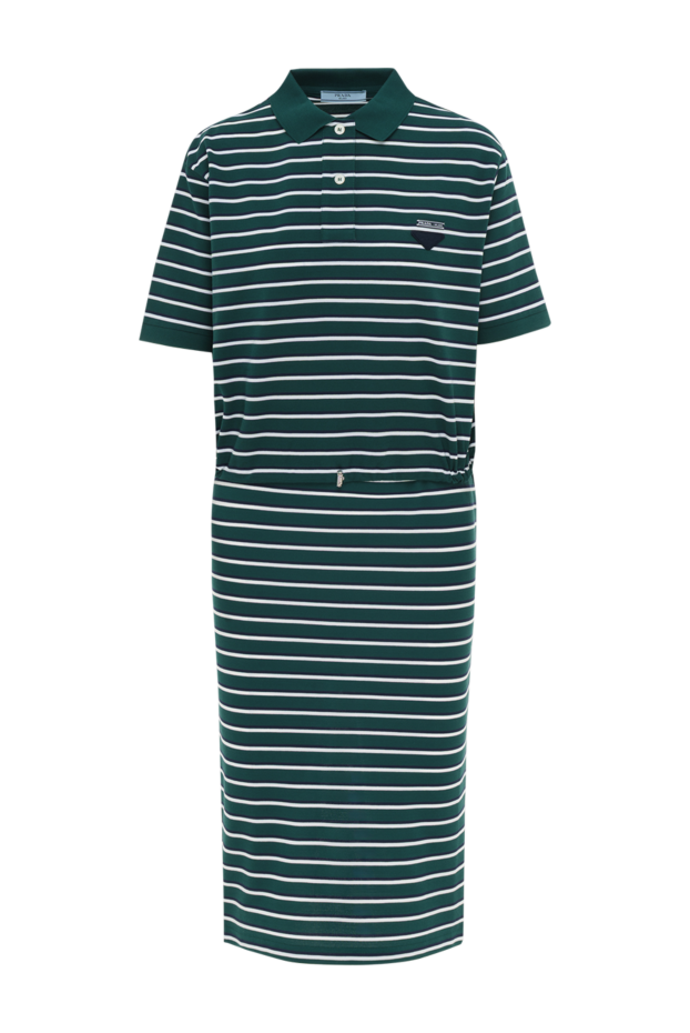 Prada костюм жіночий бавовняний зелений у смужку 186989 - фото 1