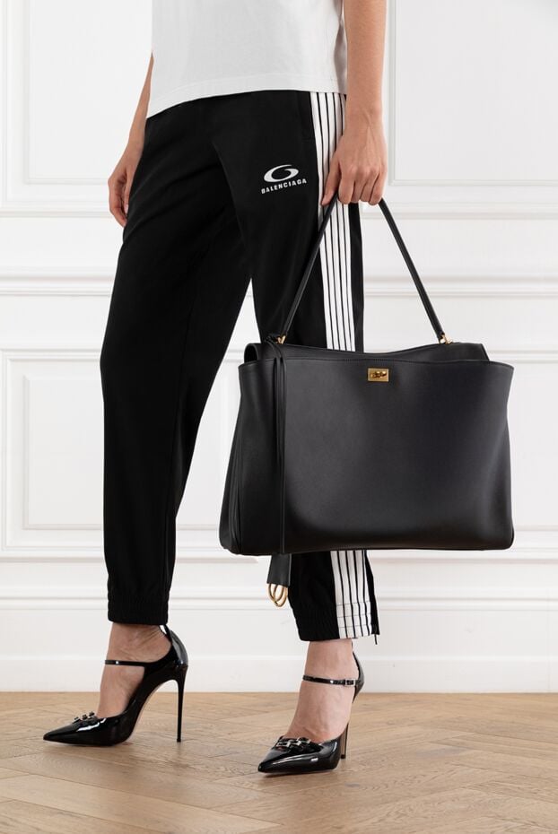 Balenciaga women's rodeo bag in black smooth calfskin 186998 - photo 2
