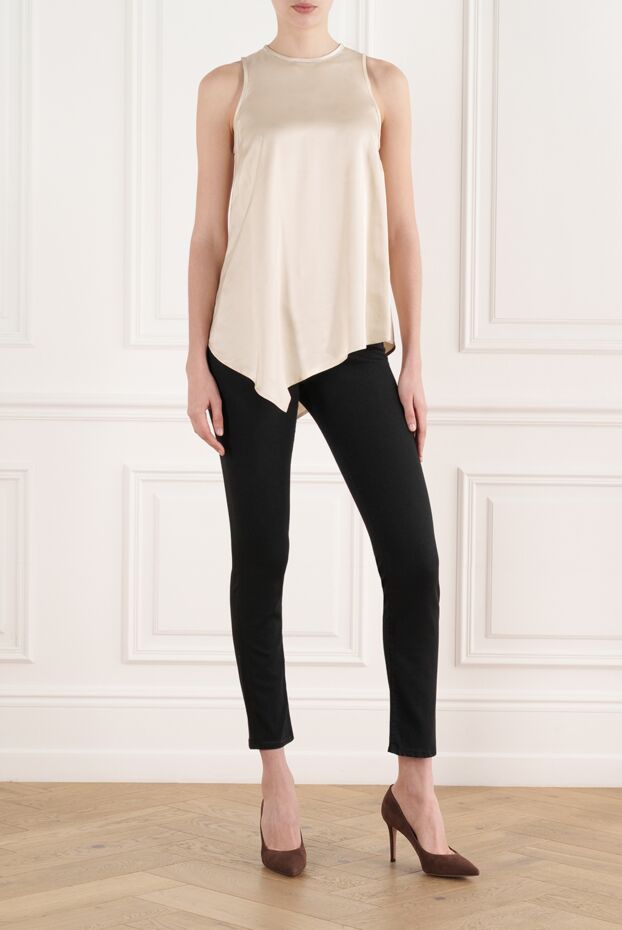 Peserico asymmetrical viscose top, beige 187008 - photo 2