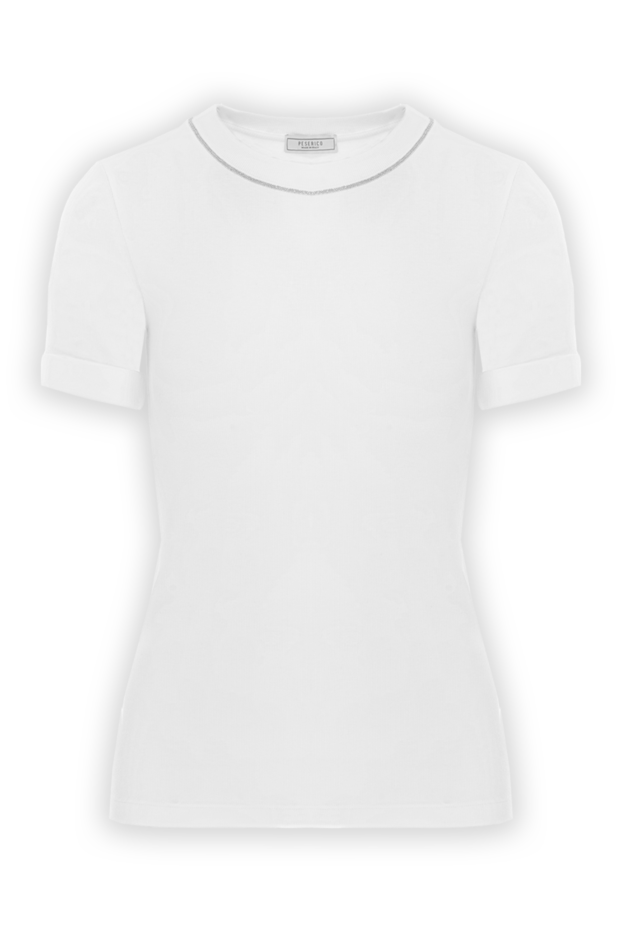 Peserico white women's micro-ribbed stretch jersey t-shirt 187011 - photo 1