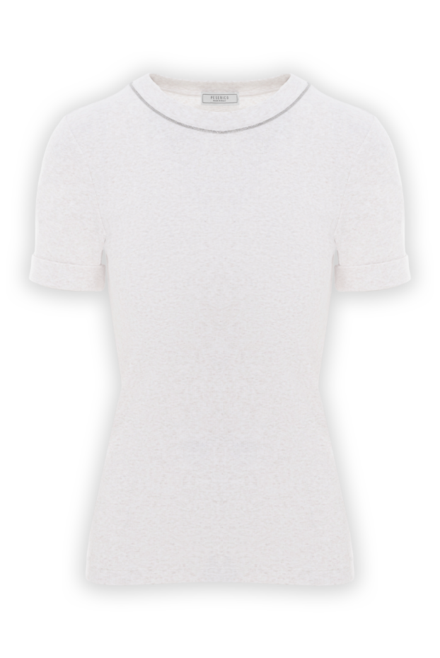 Peserico beige women's micro-ribbed stretch jersey t-shirt 187013 - photo 1
