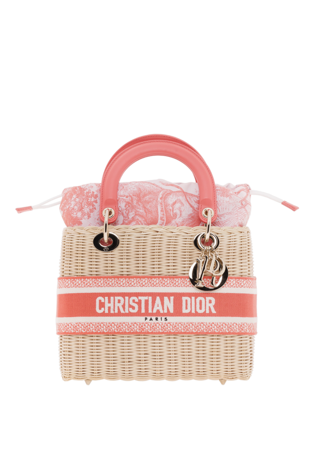 Dior women's woven bag with short handles and embroidery 187025 - photo 1