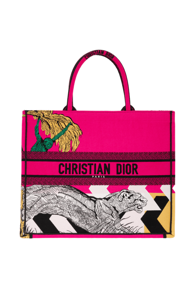 Dior pink cotton shopper bag with a tiger figure 187028 - photo 1