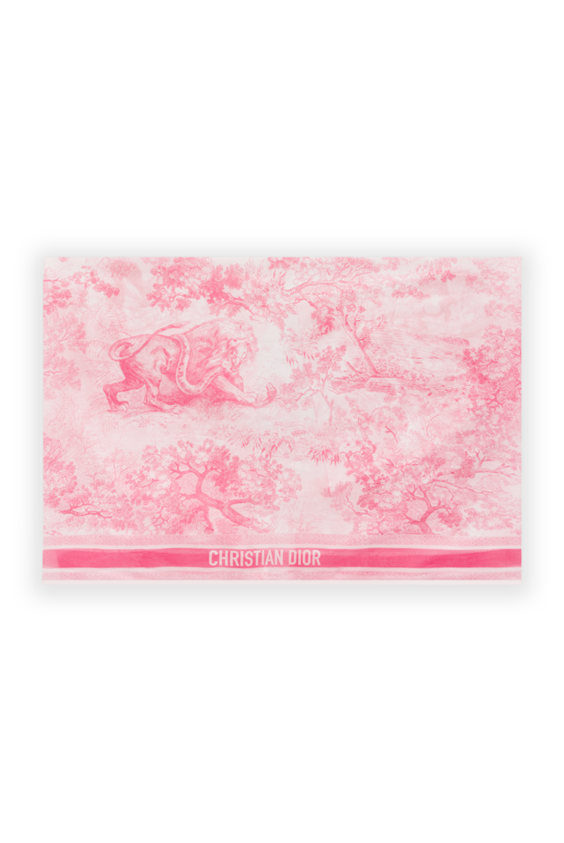 Dior women's pink cotton scarf with logo 187043 - photo 1