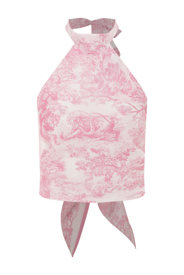 Dior шовковий топ jouy sauvage рожевий жіночий 187044 - фото 1