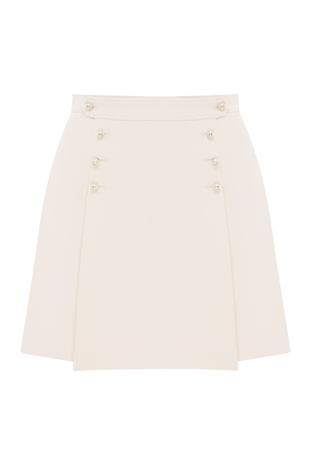 Dior beige mini skirt with decorative buttons made of linen and silk 187058 - photo 1