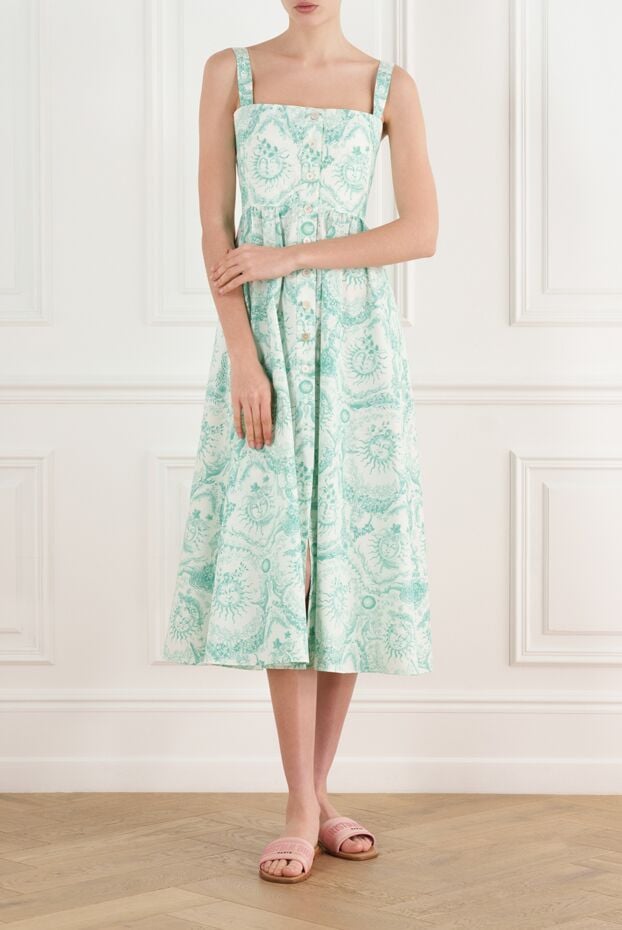 Dior green cotton and silk off-shoulder dress 187060 - photo 2