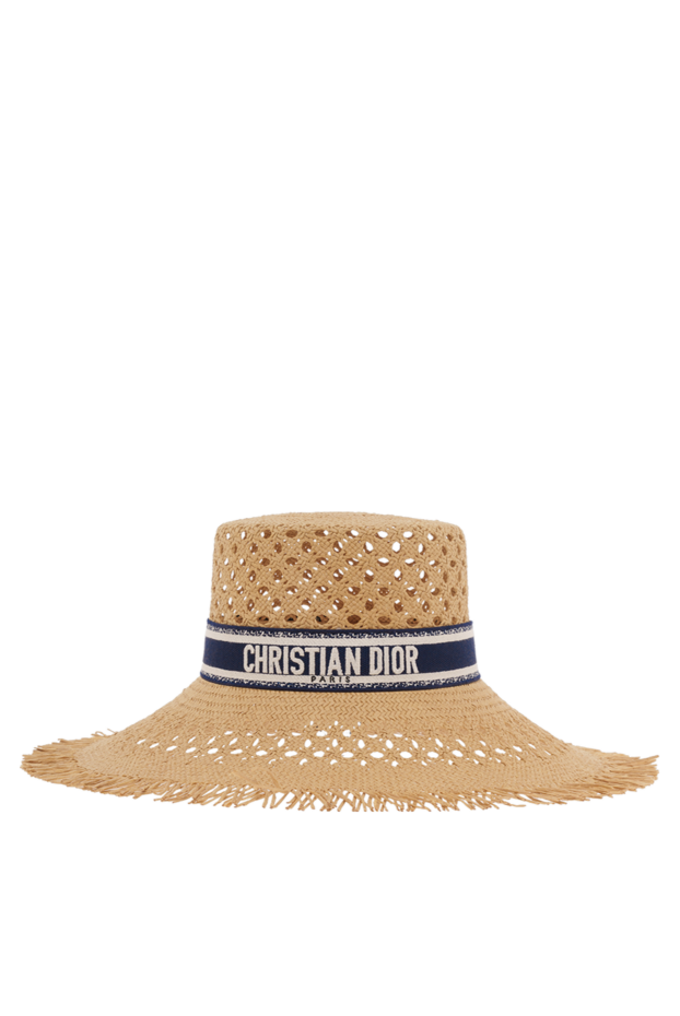 Dior women's straw hat with black ribbon with logo 187067 - photo 1