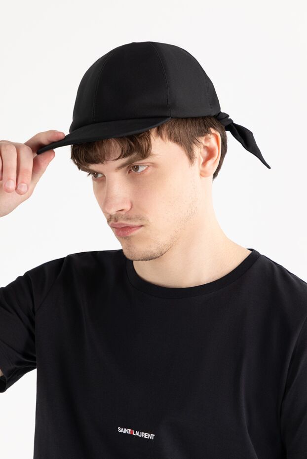 Dior men's black cotton baseball cap with ribbon 187071 - photo 3