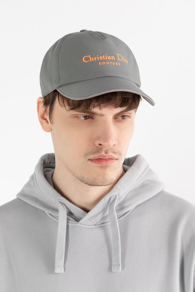 Dior бейсболка с вышитым логотипом dior homme серая мужская 187076 - фото 2