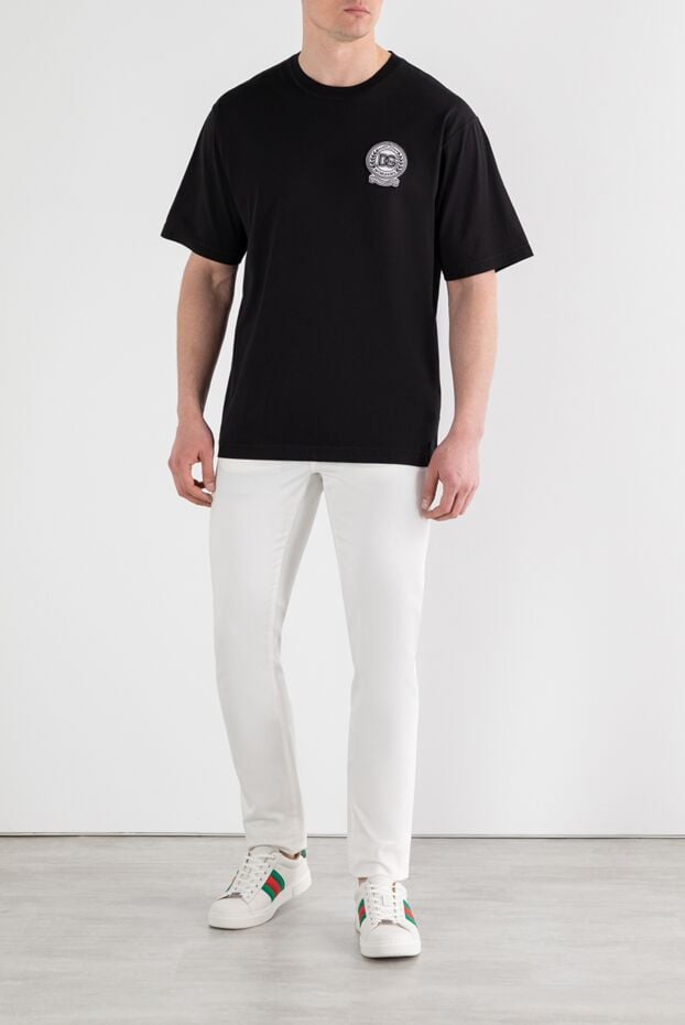 Dolce & Gabbana black cotton t-shirt with embroidered logo 187089 - photo 2