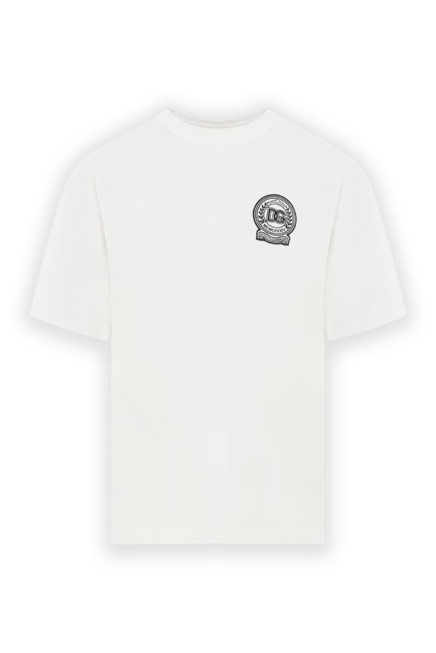 Dolce & Gabbana white cotton t-shirt with embroidered logo 187090 - photo 1
