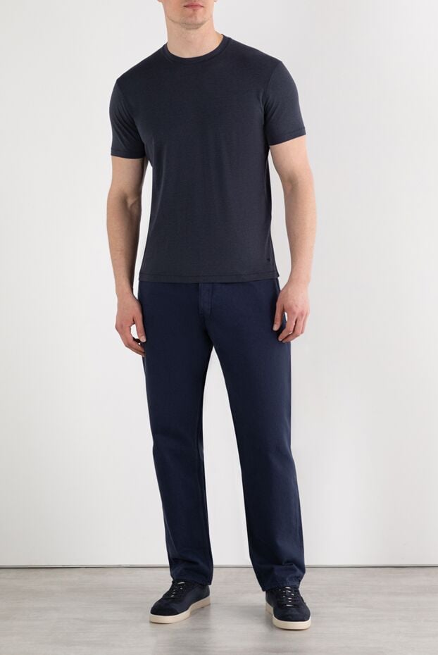 Tom Ford plain cotton t-shirt with lyocell blue 187099 - photo 2
