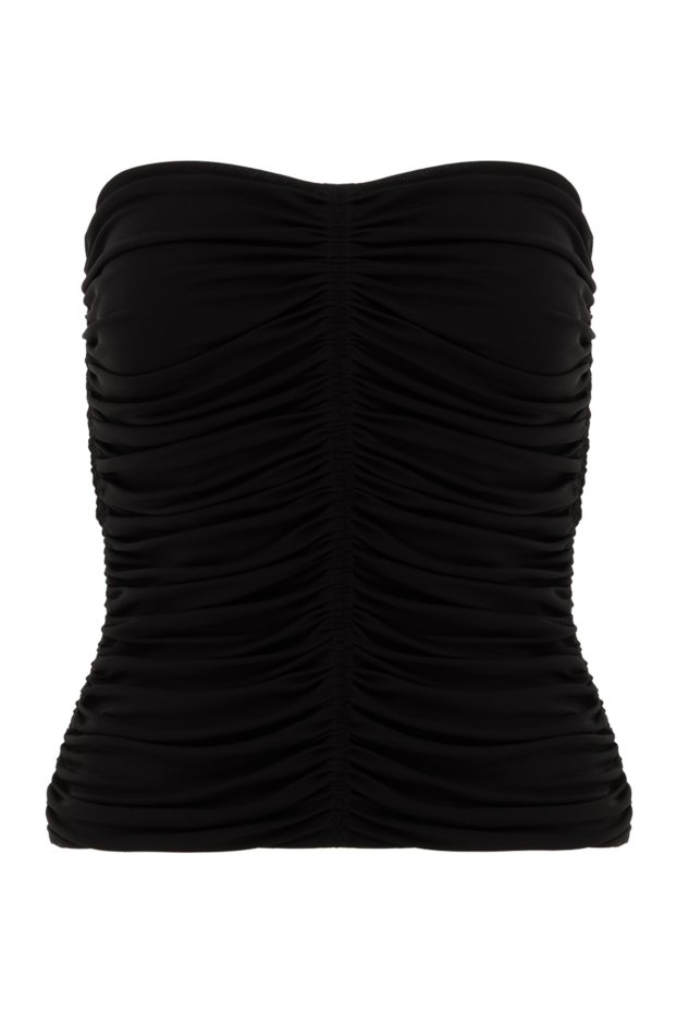 Saint Laurent black ruched strapless top 187116 - photo 1