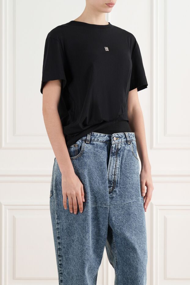 Givenchy women's t-shirt with 4g logo, black, cotton 187125 - photo 3