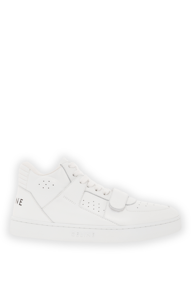Celine white leather high top sneakers ct-02 with logo 187127 - photo 1