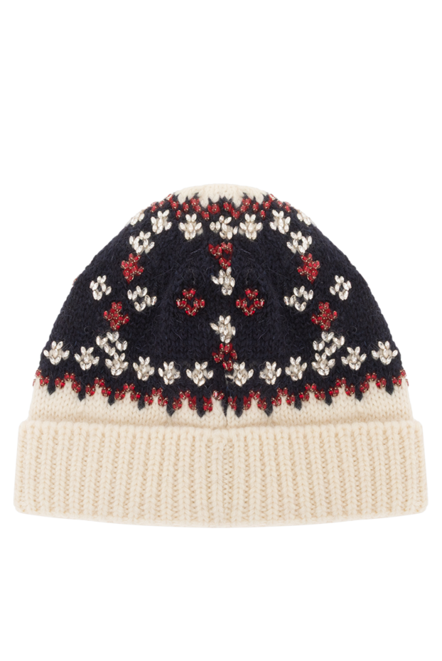 Celine fair isle embroidered wool beanie white 187135 - photo 3