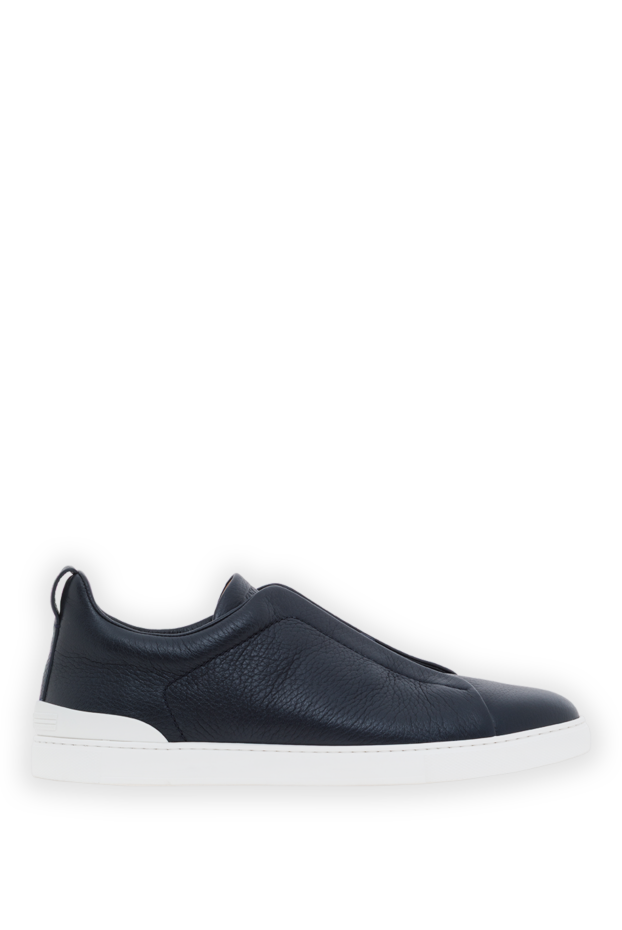 Ermenegildo Zegna triple stitch sneaker in navy deerskin 187136 - photo 1