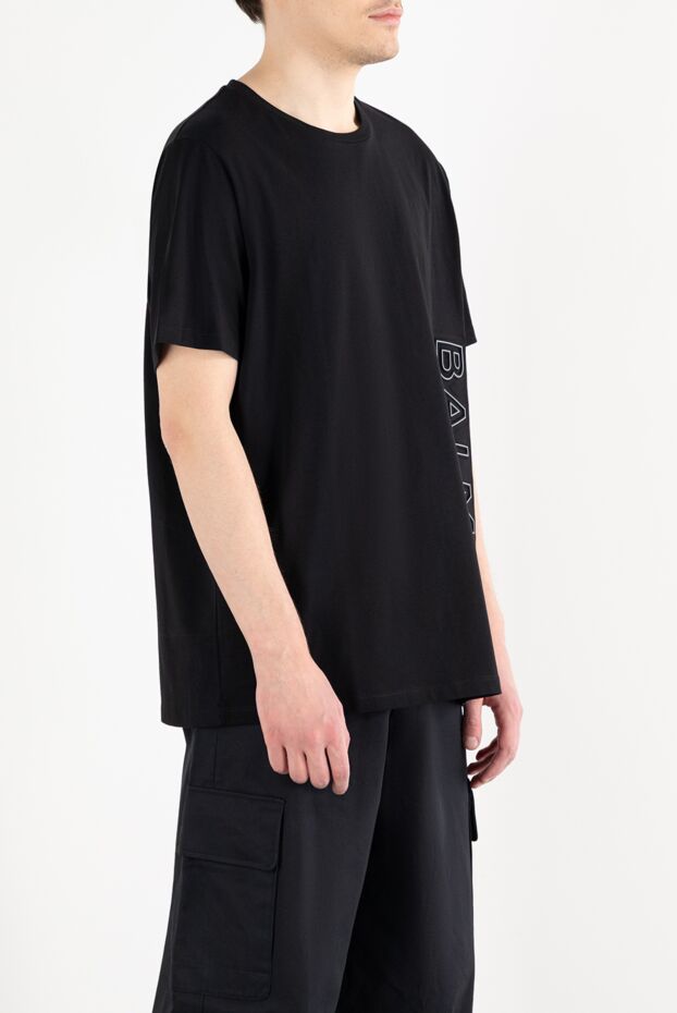Balmain men's black cotton t-shirt with logo 187141 - photo 3