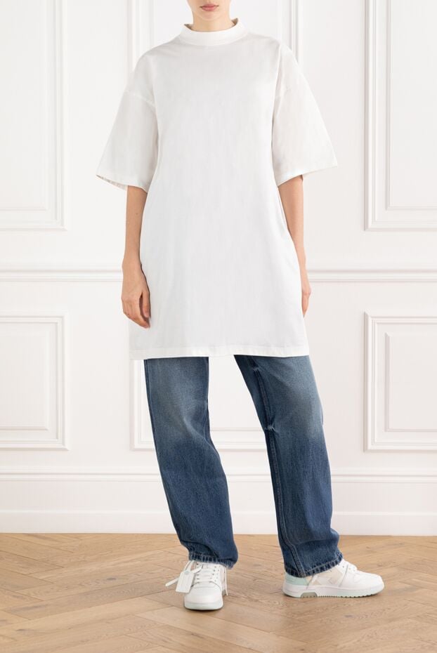 Balenciaga white long t-shirt with printed logo 187145 - photo 2