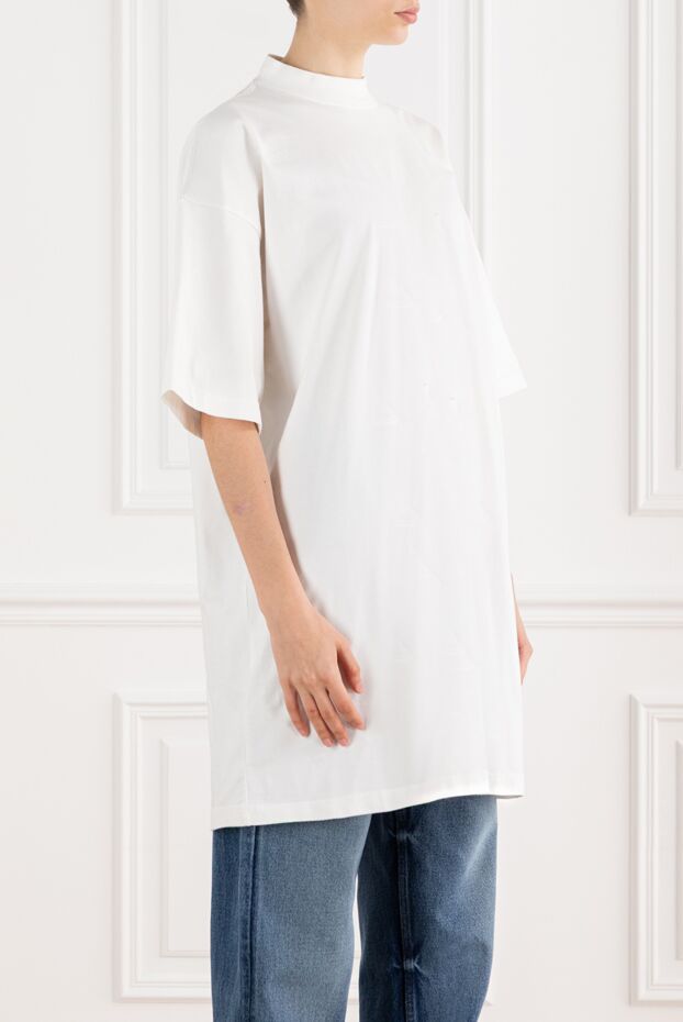 Balenciaga white long t-shirt with printed logo 187145 - photo 3
