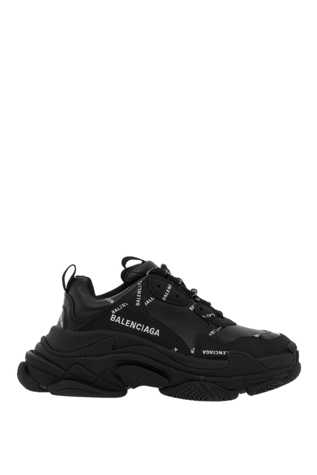 Balenciaga triple s sneakers in black leather with logo 187149 - photo 1