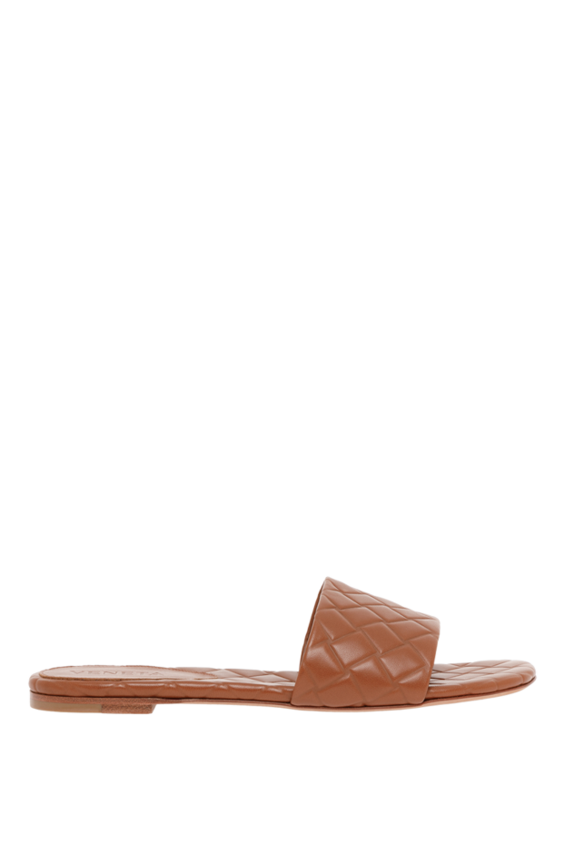 Bottega Veneta quilted leather flat sandals brown 187180 - photo 1