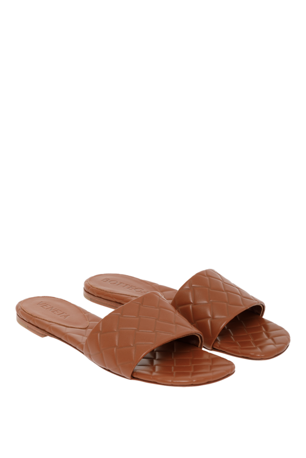 Bottega Veneta quilted leather flat sandals brown 187180 - photo 3