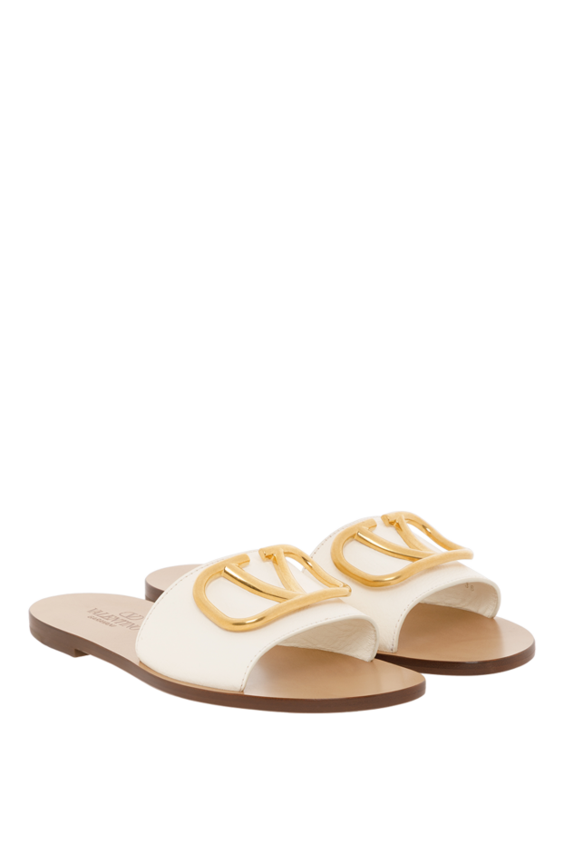 Valentino women's slides with v logo in white 187188 - photo 3