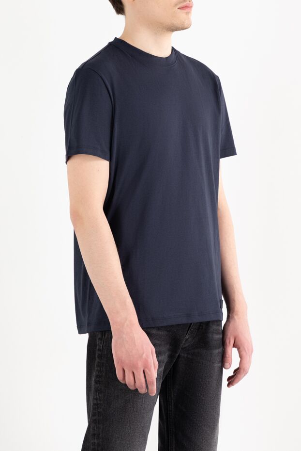 Valentino dark blue cotton t-shirt with a simple embossed monogram (markdown) 195692 - photo 3