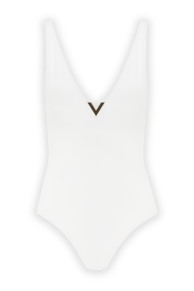Valentino one-piece swimsuit with logo and v-neck white 187210 - photo 1