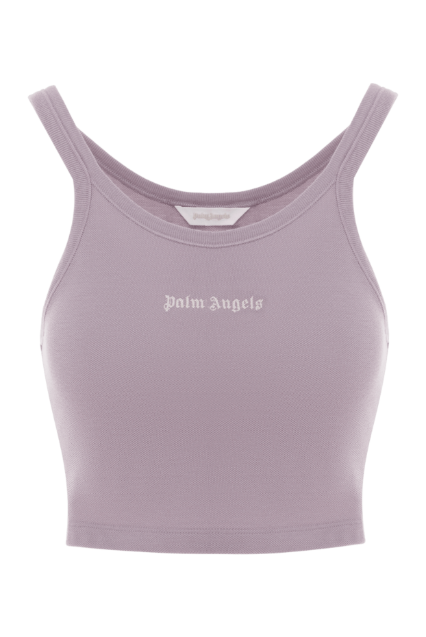 Palm Angels фіолетовий бавовняний топ з круглим коміром 187216 - фото 1