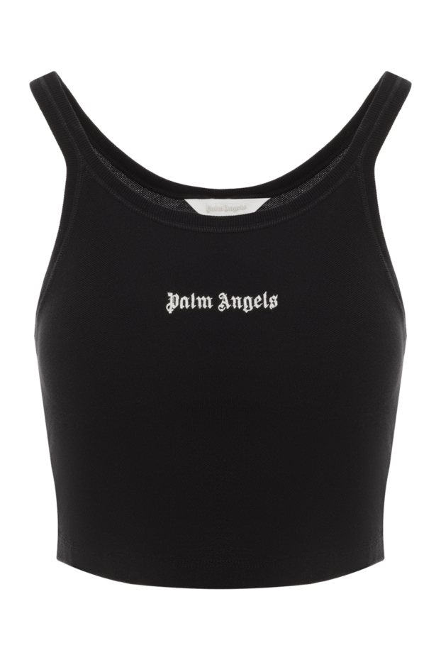 Palm Angels чорний бавовняний топ із круглим глибоким коміром 187217 - фото 1