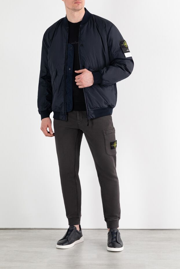 Stone Island dark blue bomber jacket with logo on the sleeve 187219 - photo 3
