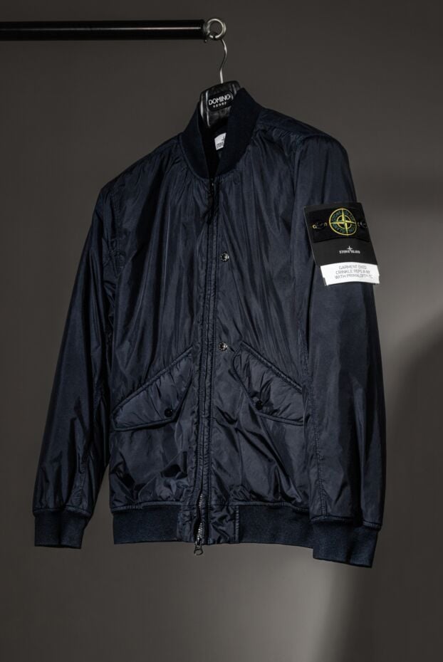 Stone Island dark blue bomber jacket with logo on the sleeve 187219 - photo 2