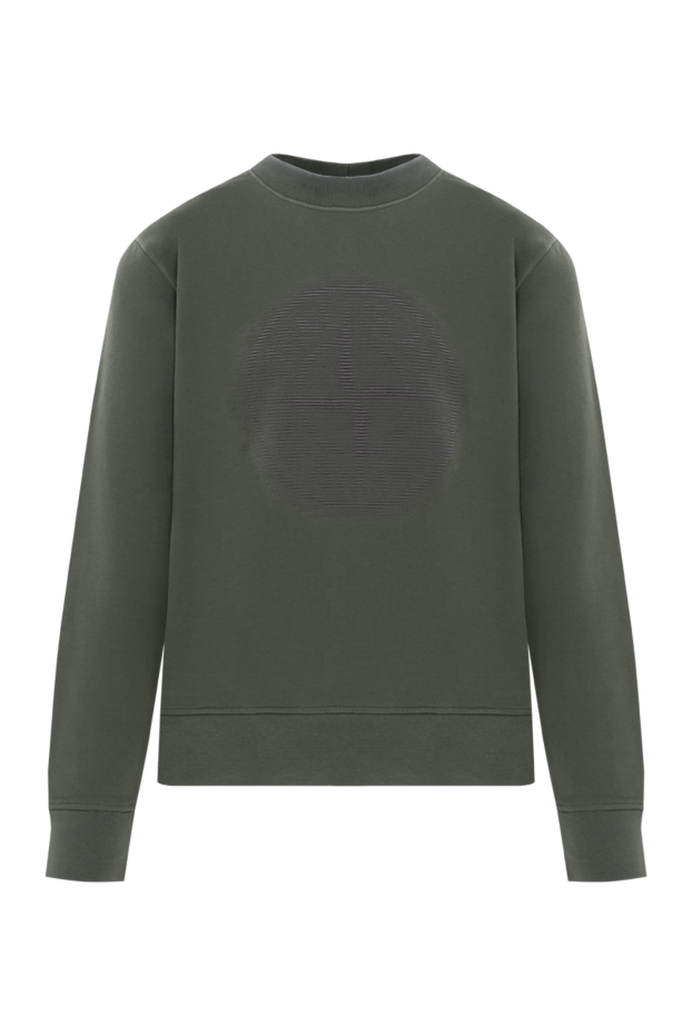 Stone Island men's green cotton sweatshirt with round neck 187225 - photo 1