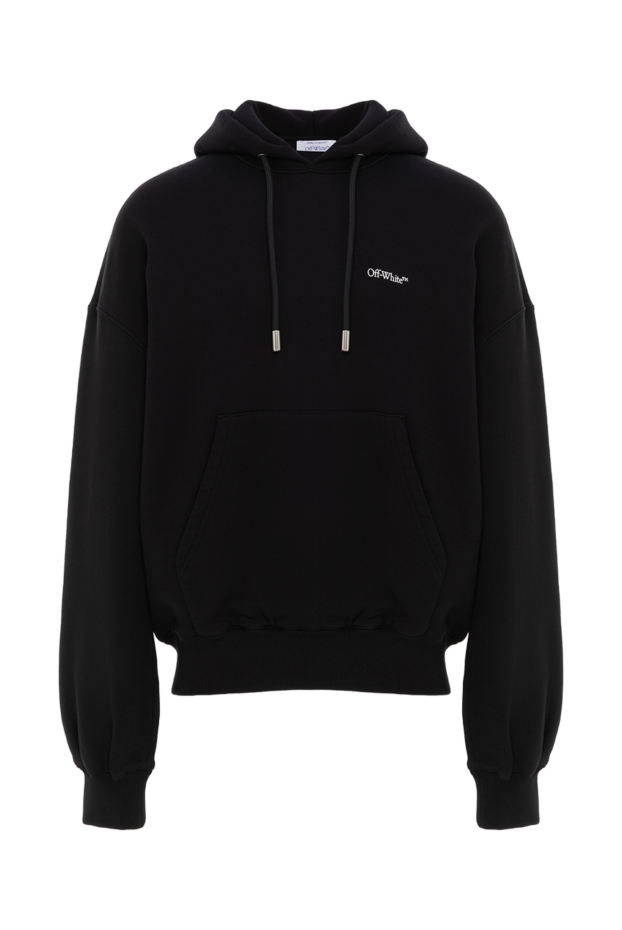 Cotton hoodie with 3D logo and drawstrings - photo 1