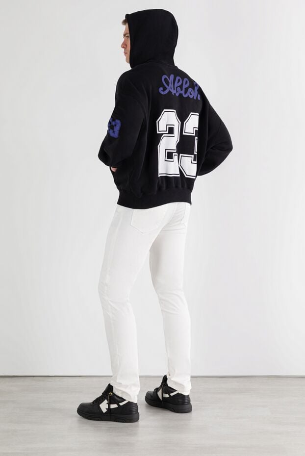 Off-White чоловіче чорне бавовняне худі з логотипом 187244 - фото 2