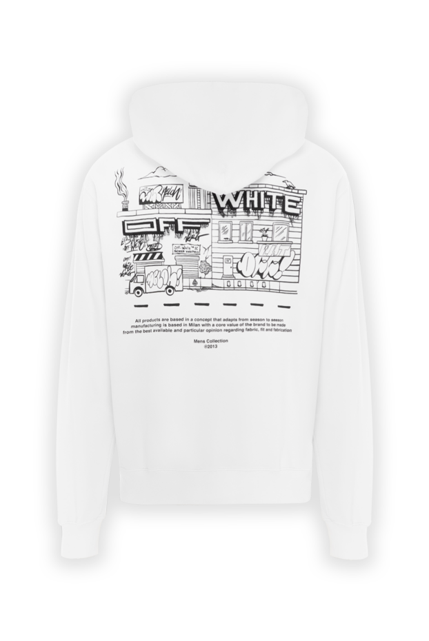 Off-White белое худи из хлопка с контрастным graffiti принтом w 187249 - фото 2