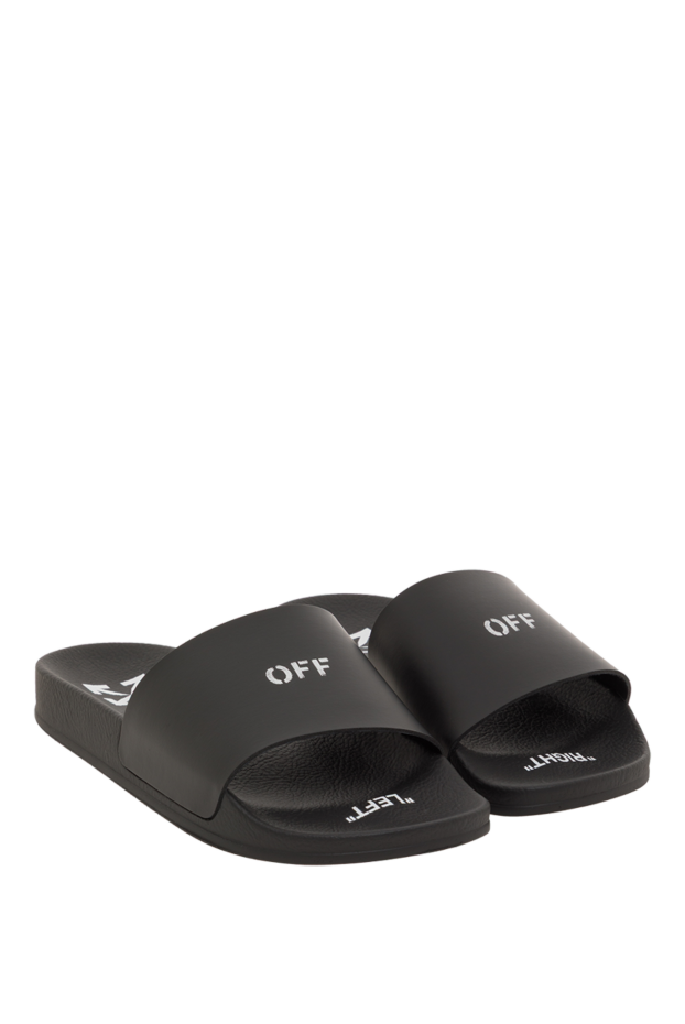 Off-White rubber black slippers for women with logo 187282 - photo 3