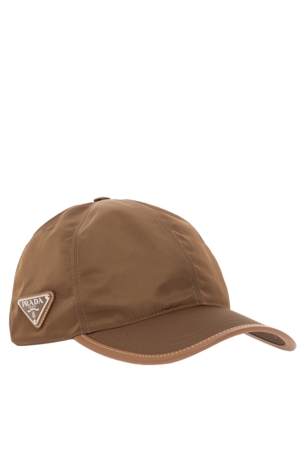 Prada men's brown nylon baseball cap with leather details 187283 - photo 3